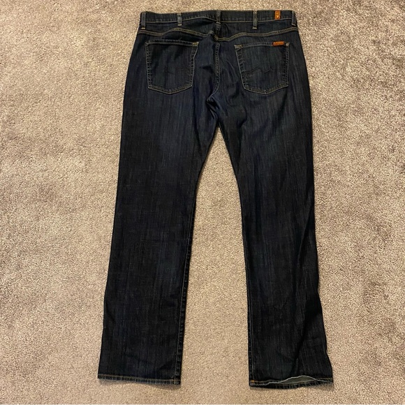 7 For All Mankind Jeans Men’s 40 Blue Carsen Straight Leg Denim Dark Wash Fall - Picture 2 of 11